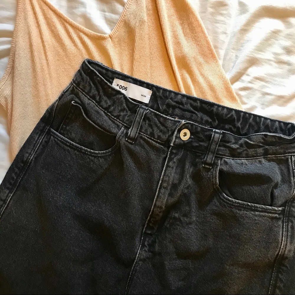 Faded black mom jeans